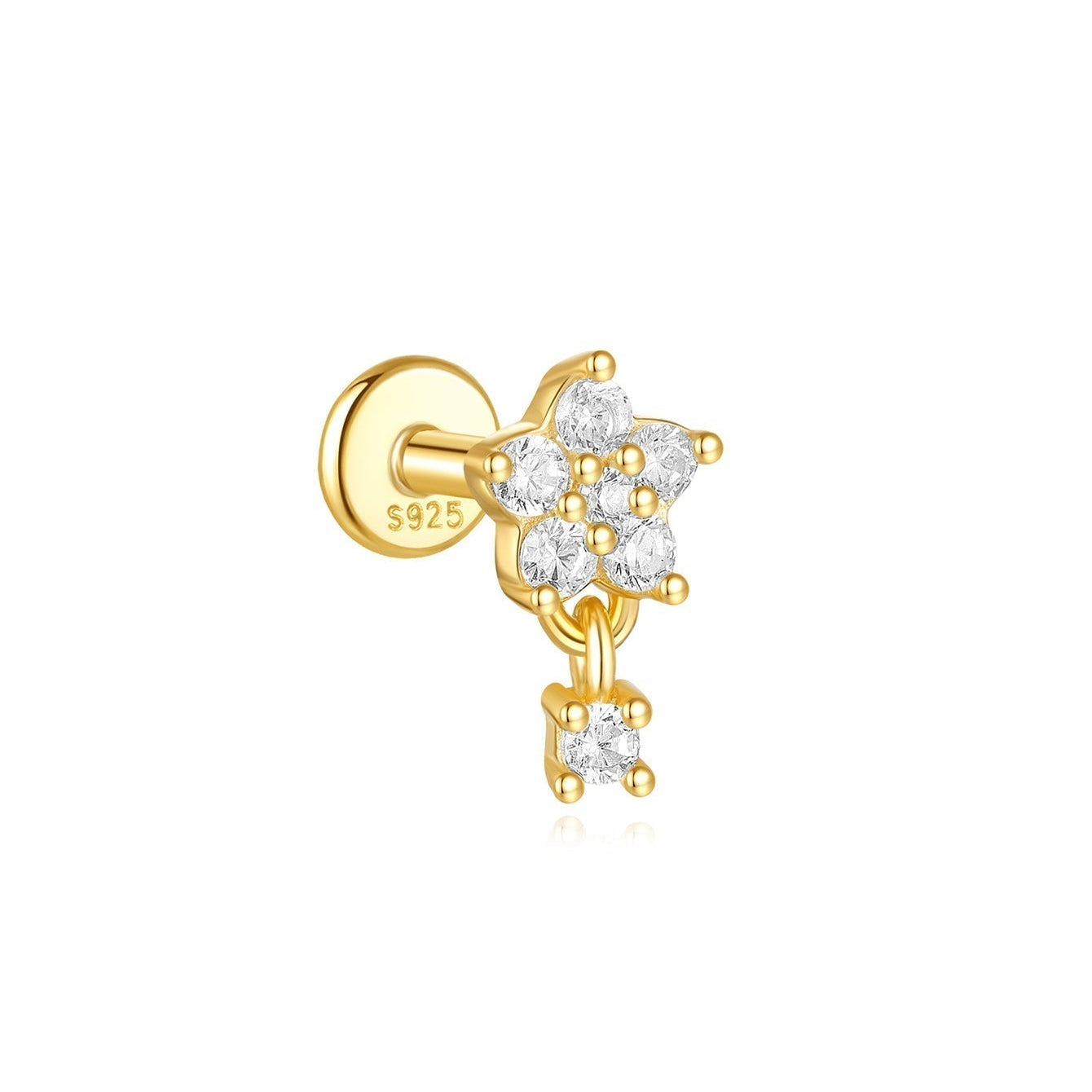 Lina – Boucles d'oreilles dorées au design filigrané courbé.