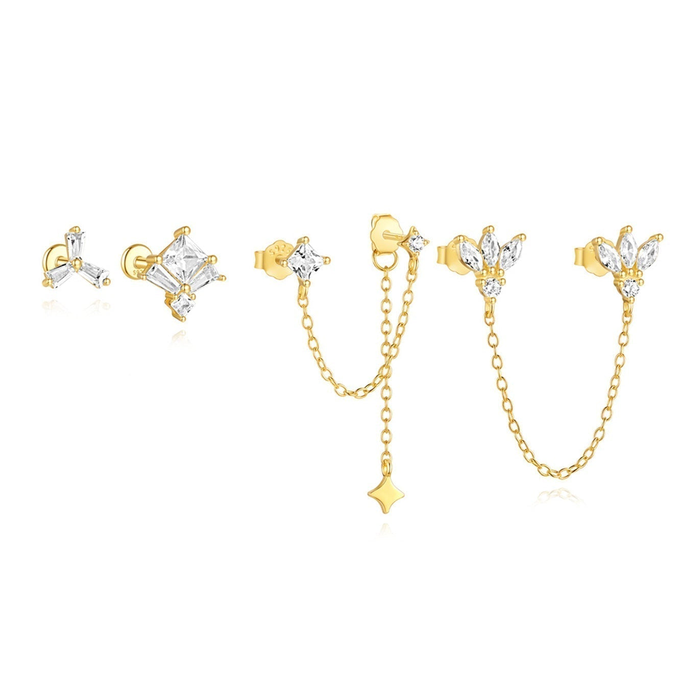 Leonie-Klara – Élégantes boucles d'oreilles en or scintillant.