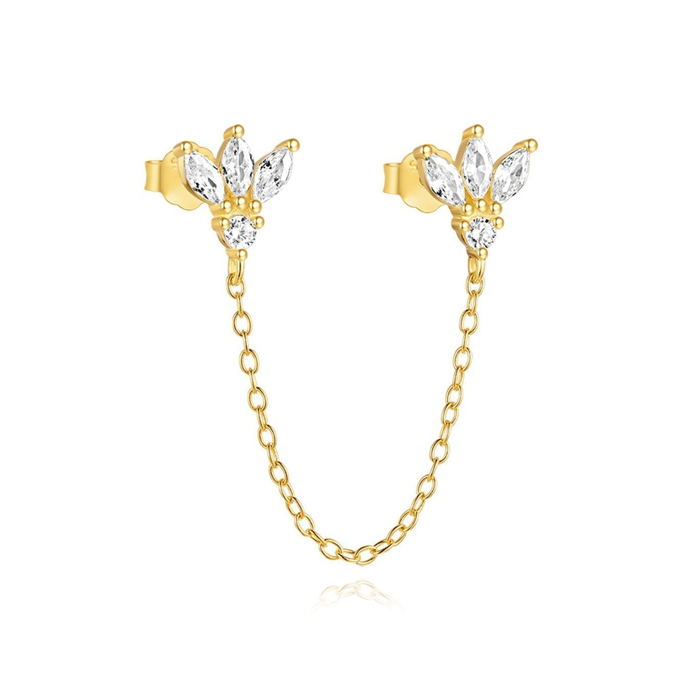 Leonie-Klara – Élégantes boucles d'oreilles en or scintillant.