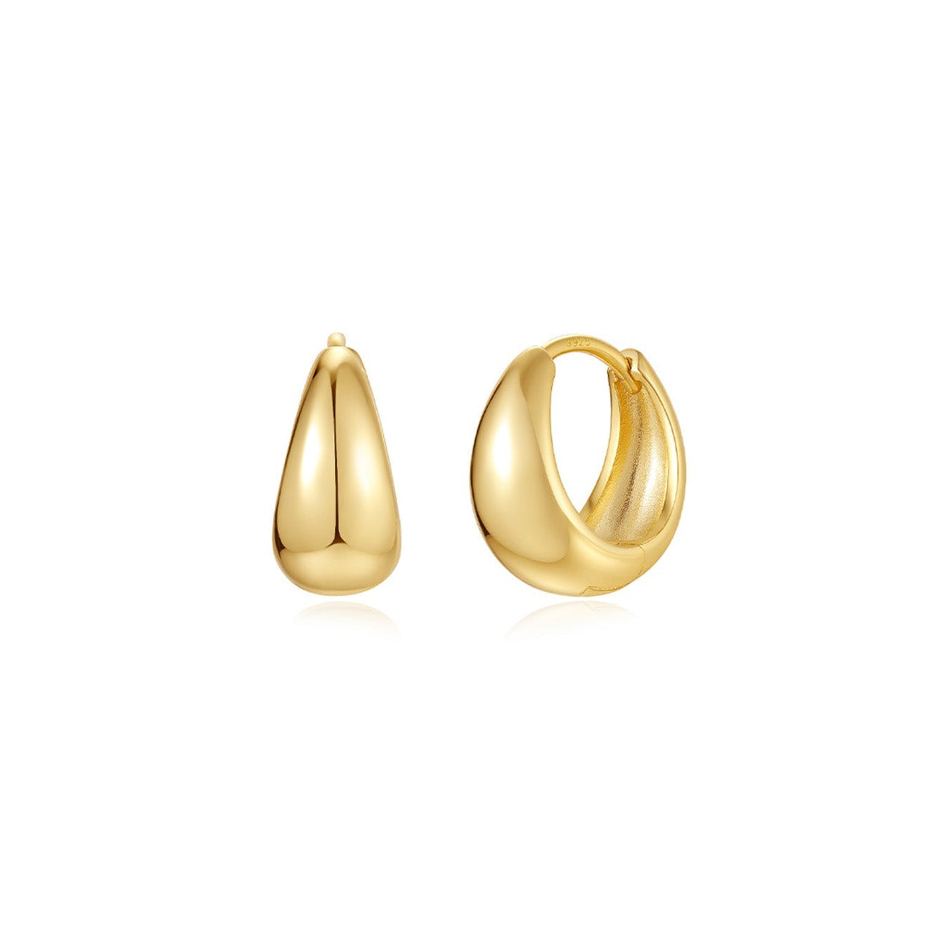 Rosalie – Boucles d'oreilles en or délicates au design courbé.
