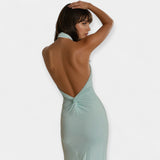 Maxi Robe avec Col et Ceinture