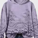 Pull à Capuche en Dentelle Vert Prairie