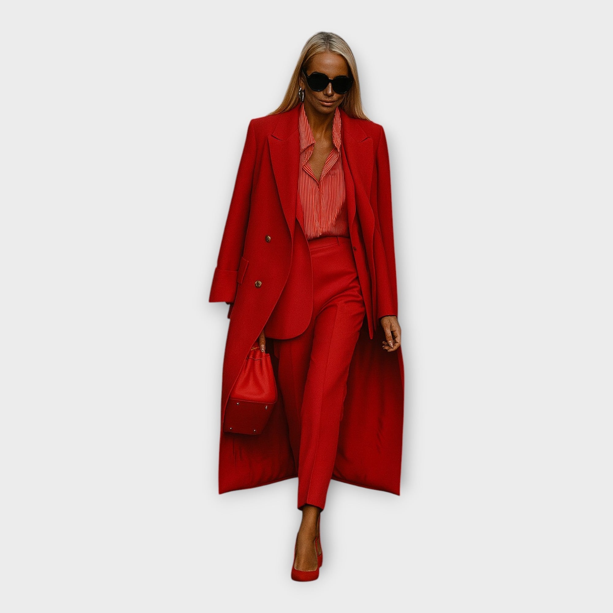 Ensemble Chic : Pantalon et Manteau au Design Minimaliste