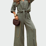 Ensemble moderne pour femme, uni, deux pièces