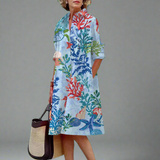 Robe Midi Artisanale à Motifs Pois