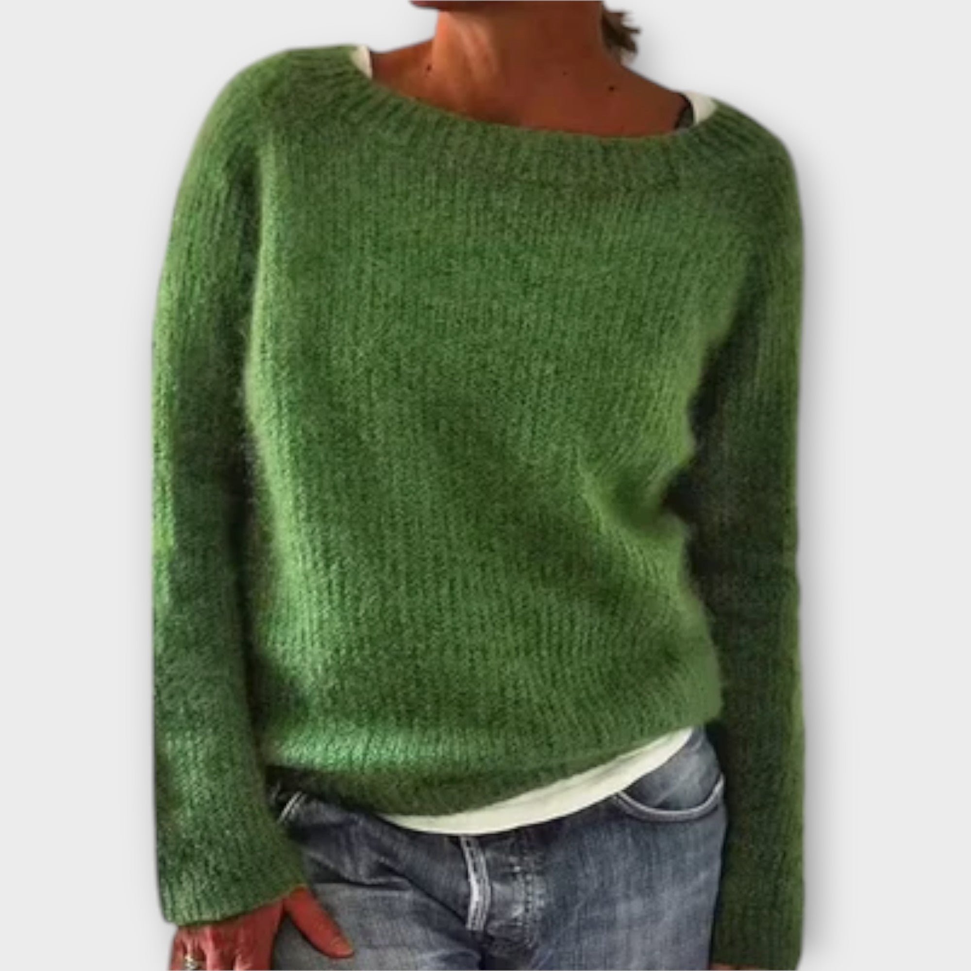 Regine – Pull en Tricot Uni" can be rewritten as "Regine – Sweater in Solid Knit.