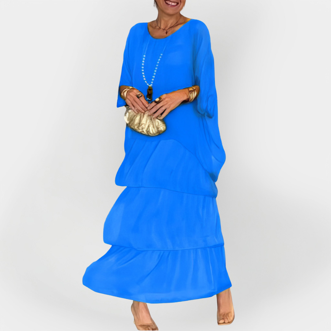 Robe Plissée à Double Effet Superposé