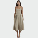 Maxi Robe Satinée à Fines Bretelles