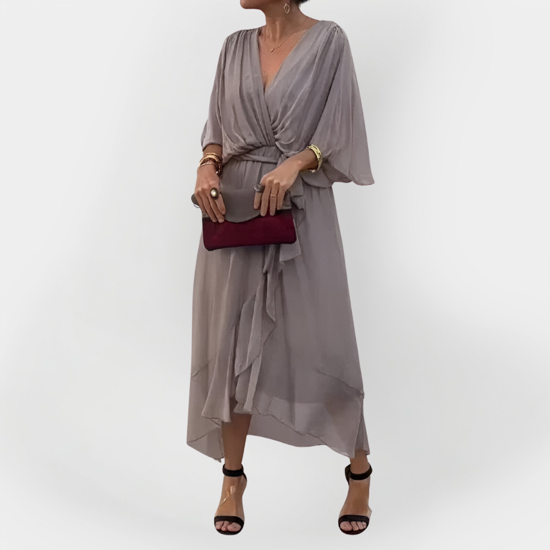 Robe en Chiffon à Décolleté en V
