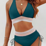 Ensemble de Bikini à Taille Haute avec Soutien Ventral