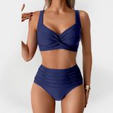 Maillot de Bain Femme Taille Haute avec Détail au Buste