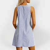 Robe sans manches à rayures