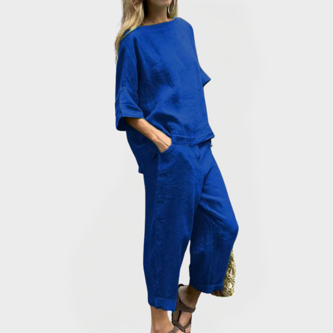 Ensemble Robe à Motifs Naturels