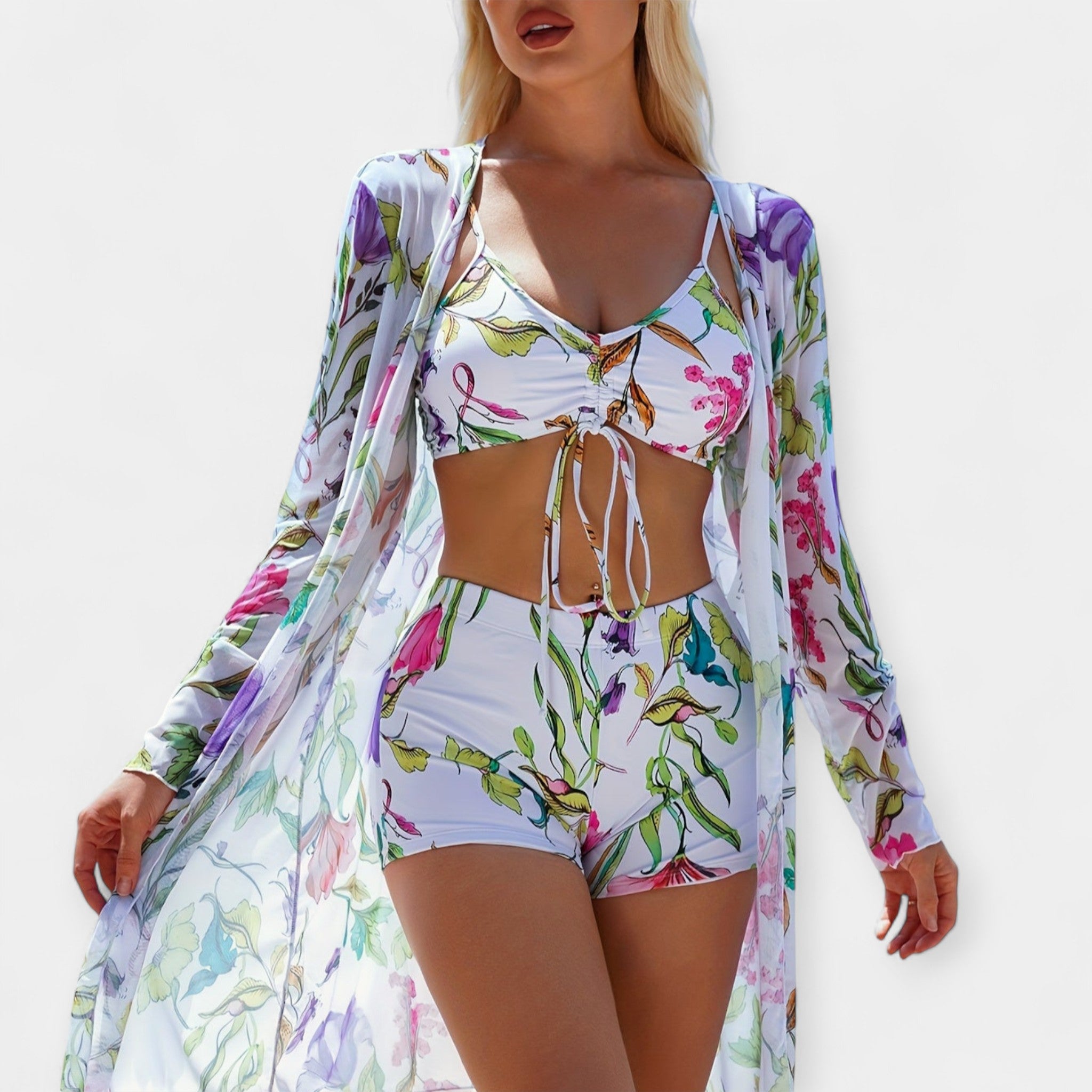 Maillot de Bain Taille Haute et Tenue de Plage