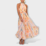 Robe Maxi à Motif Aquarelle