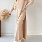 Robe Maxi Tricotée à Coupe Relaxed