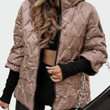 Veste Matelassée en Coton à Capuche et Manches Longues