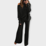 Ensemble tricoté : pantalon ample et pull décontracté