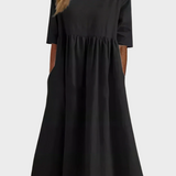 Robe en Lin à Manches Courtes avec Silhouette Légère