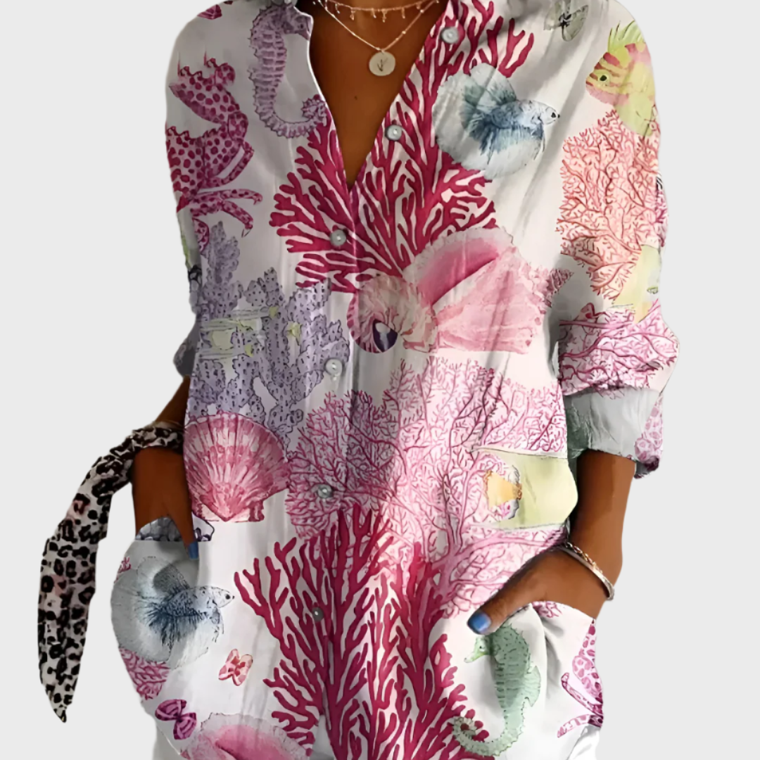 Chemisier en Coton à Imprimé Floral