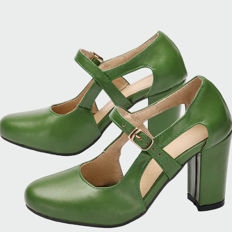 Escarpins à talon confortable avec bride en T