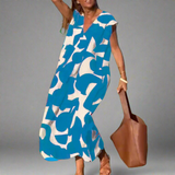 Robe V en tissu imprimé