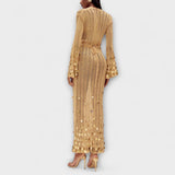 Dolly's Golden Knit Maxi Dress