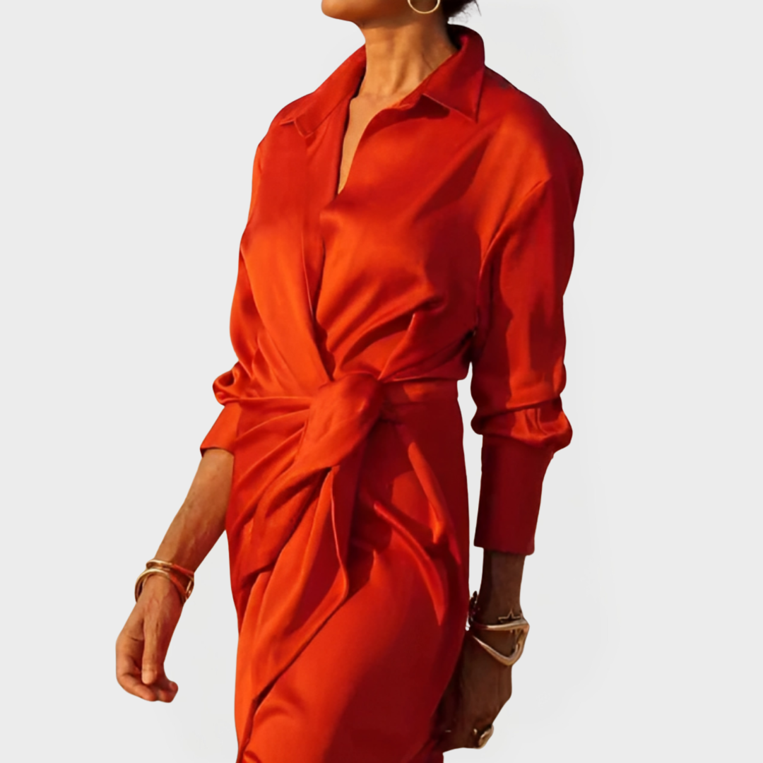 Robe Élégante Longue avec Nœud pour Événements Officiels