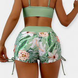 Tropical Print High-Waisted Bikini
