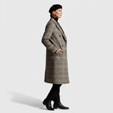 Margaret - Classique Manteau à Motif Carreaux