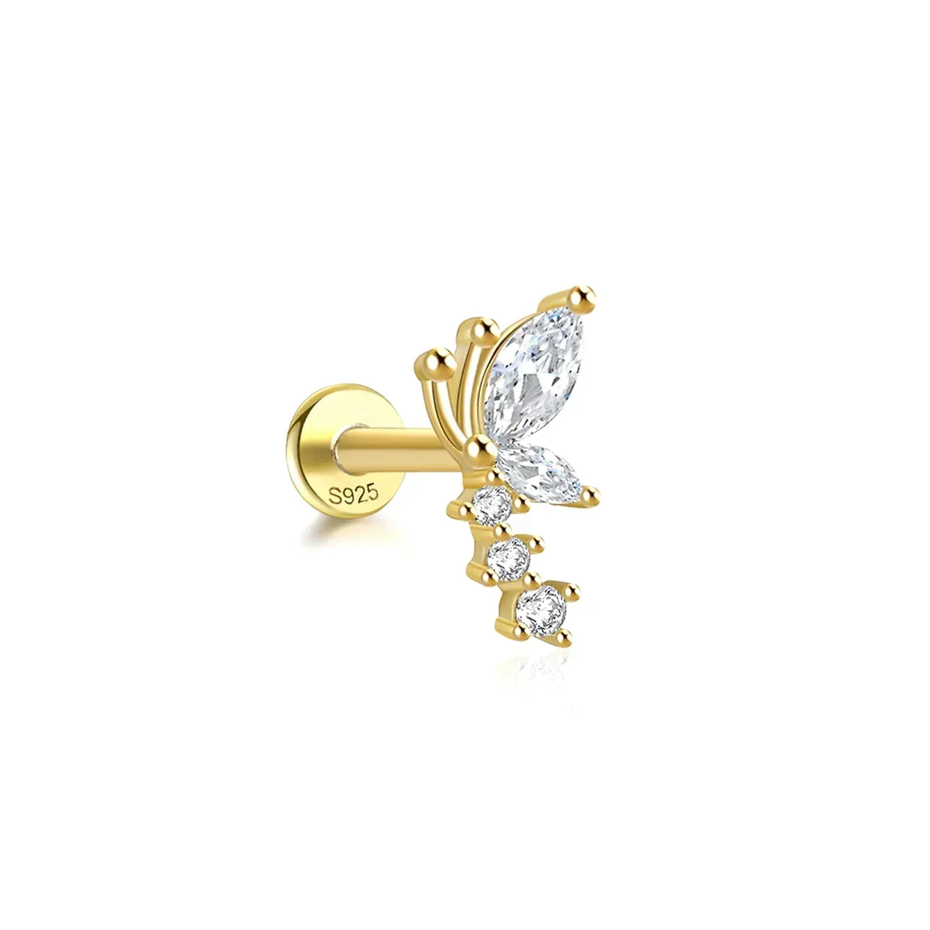 Daniela – Élégantes boucles d'oreilles en or au design fluide.