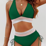 Ensemble de Bikini à Taille Haute avec Soutien Ventral