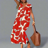 Robe V en tissu imprimé