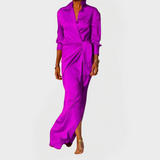 Robe Élégante Longue avec Nœud pour Événements Officiels