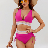 Ensemble de Bikini à Taille Haute avec Soutien Ventral
