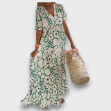 Robe Maxi à Imprimé Floral avec Boutons