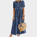Robe en denim douce avec boutons