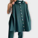 Ensemble Élégant avec Détails Côtelés