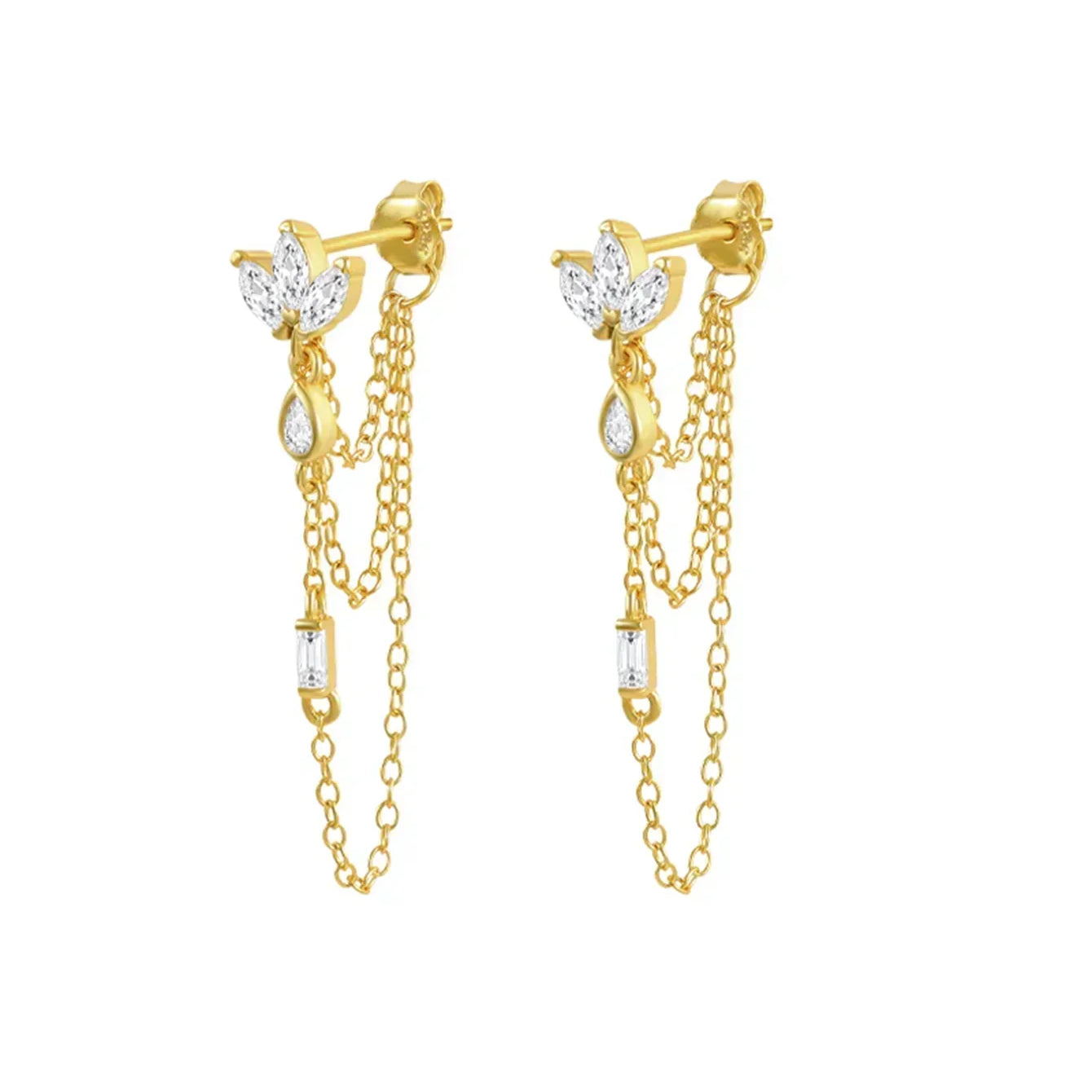 Daniela – Boucles d'oreilles en or délicates au design fluide.