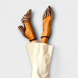 Zébrine – Escarpins à motif rayé zèbre