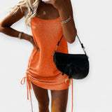 Robe Tricot Sans Manches avec Ceinture Ajustable