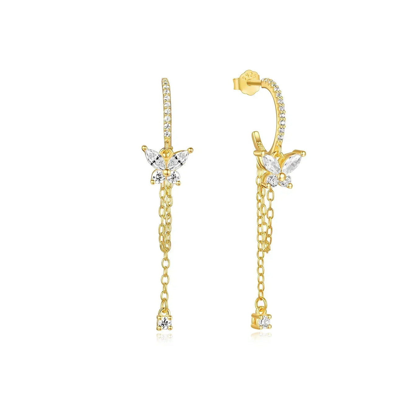 Carina – Boucles d'oreilles en or au éclat subtil.