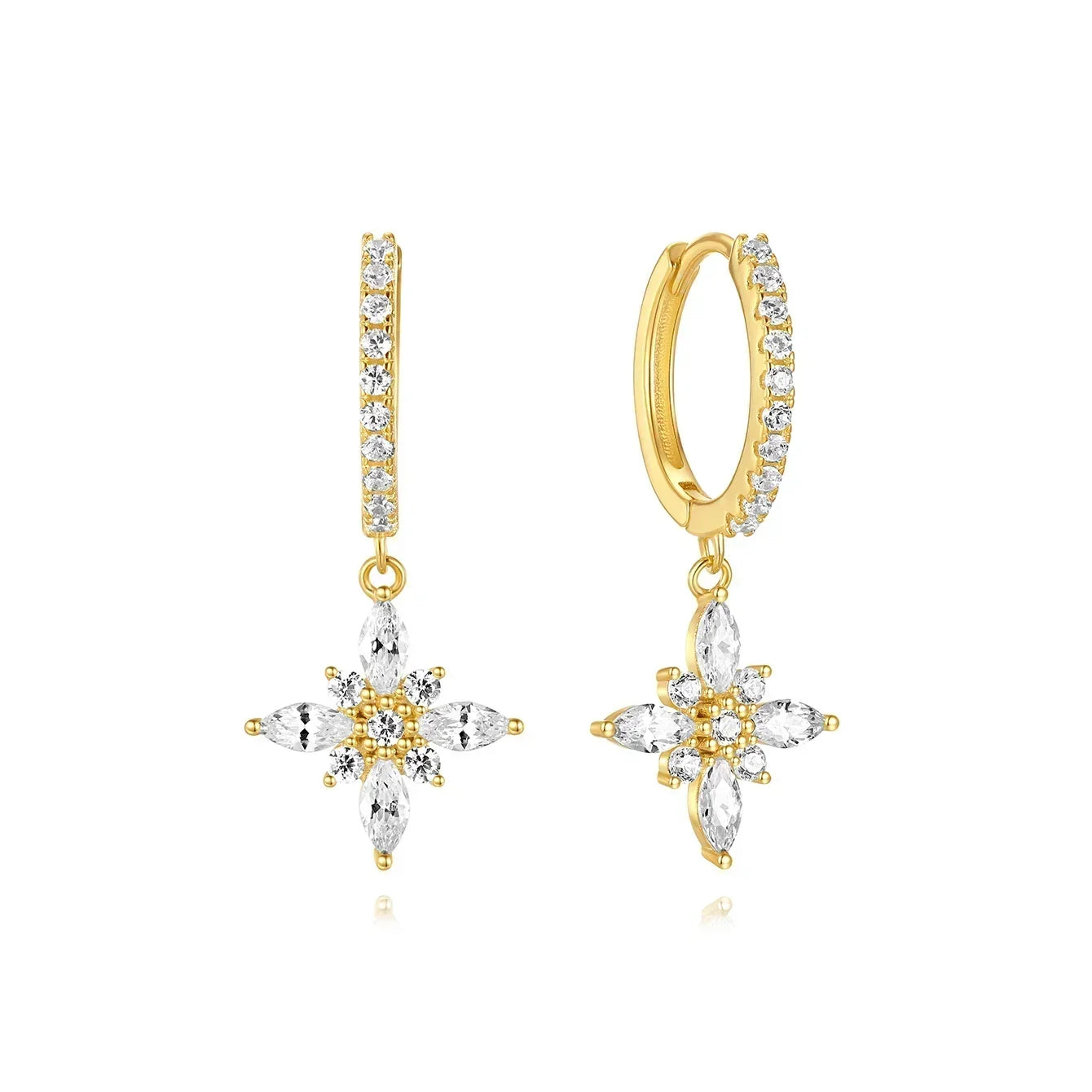 Eva-Marie – Boucles d'oreilles en or délicates au design fluide.