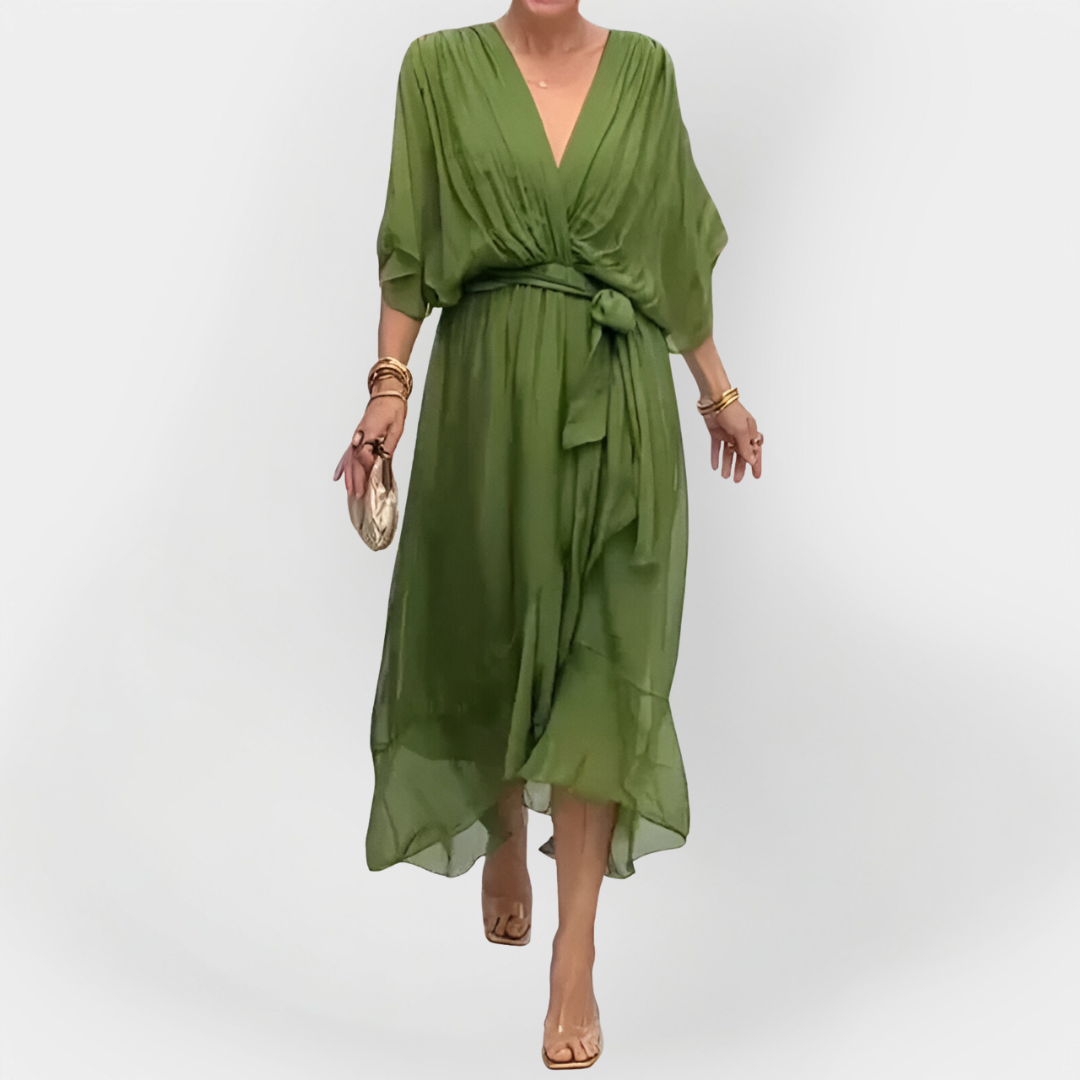 Robe en Chiffon à Décolleté en V