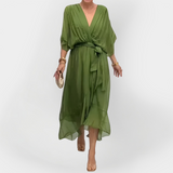 Robe en Chiffon à Décolleté en V