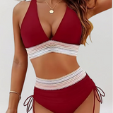 Ensemble de Bikini à Taille Haute avec Soutien Ventral