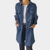 Chemise en denim à manches longues avec col classique