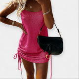 Robe Tricot Sans Manches avec Ceinture Ajustable