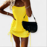 Robe Tricot Sans Manches avec Ceinture Ajustable