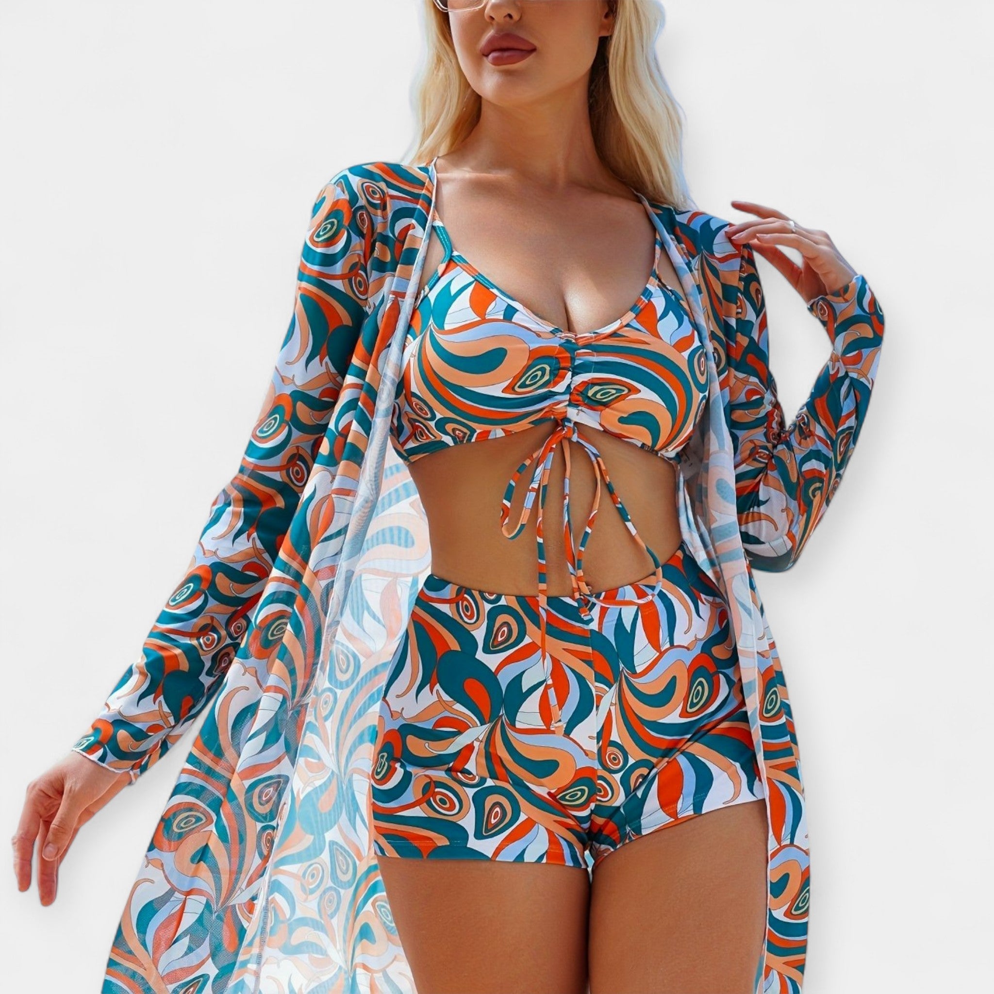 Maillot de Bain Taille Haute et Tenue de Plage